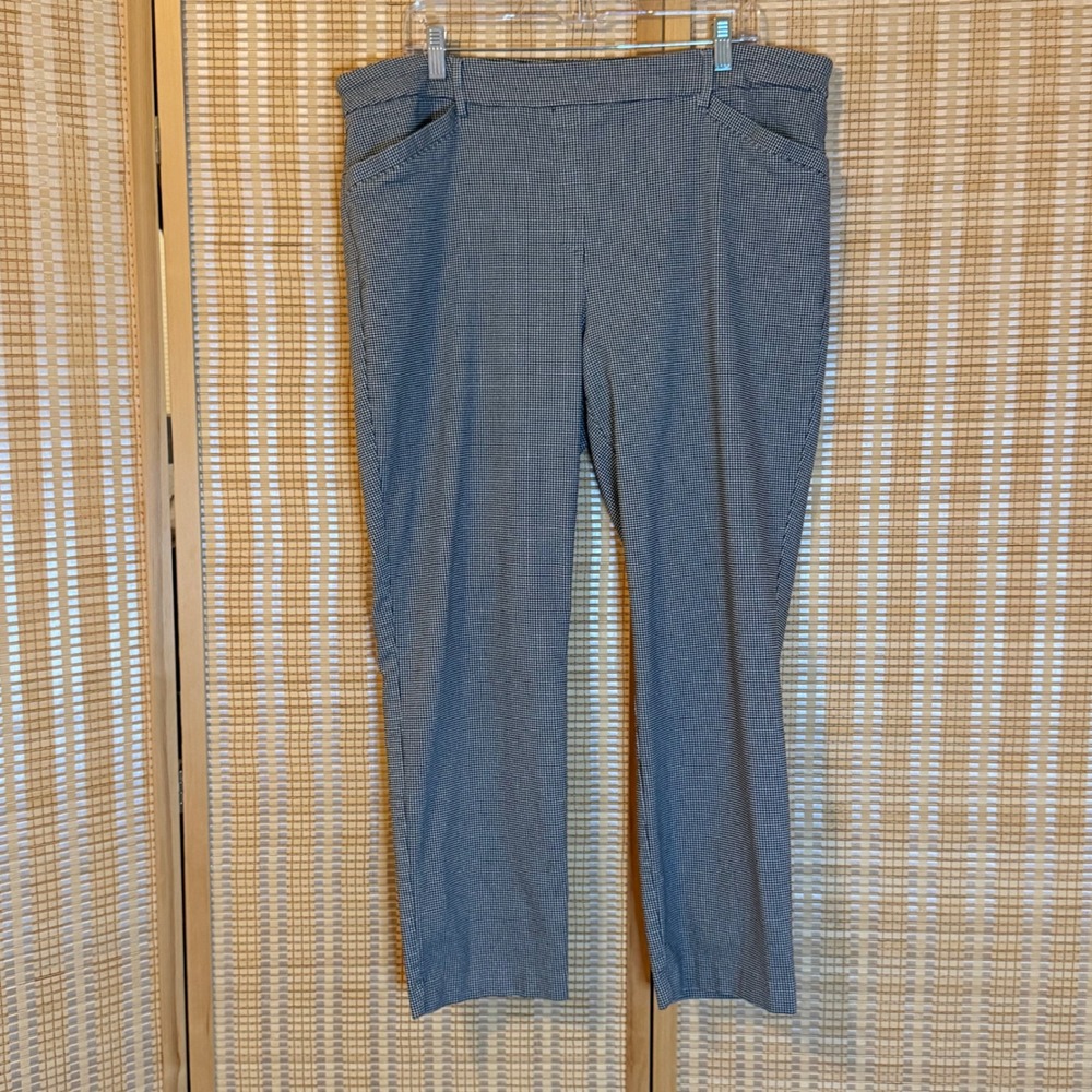 Hilary Radley Black White Houndstooth Pull On Dress Pants Womens XXL Preppy